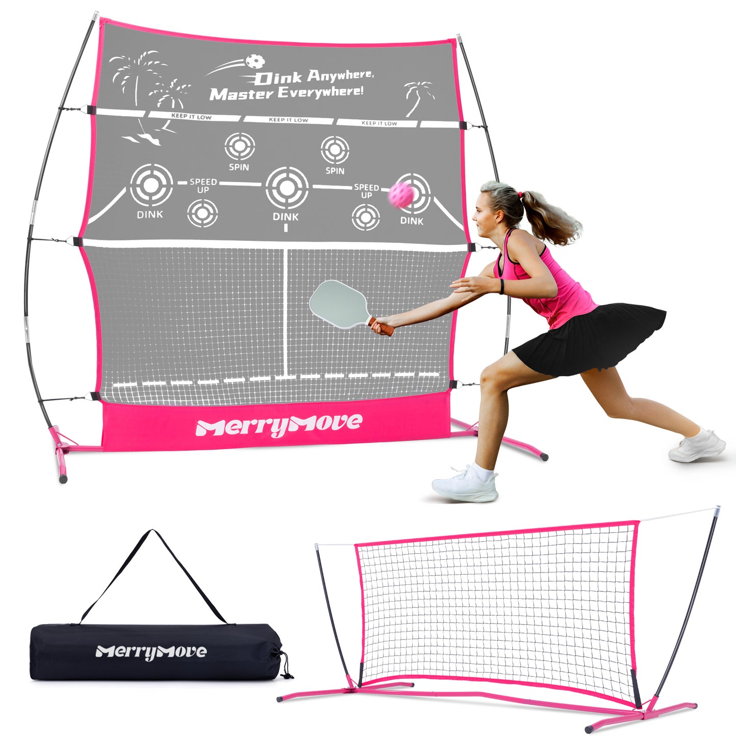 Pickleball Practice Rebounder Net: Pickleball Rebounder or 6FT Mini Pickle Ball Net Portable