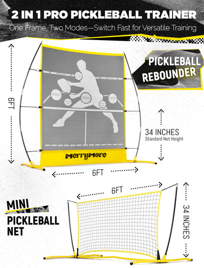 Pickleball Practice Rebounder Net: Pickleball Rebounder or 6FT Mini Pickle Ball Net Portable